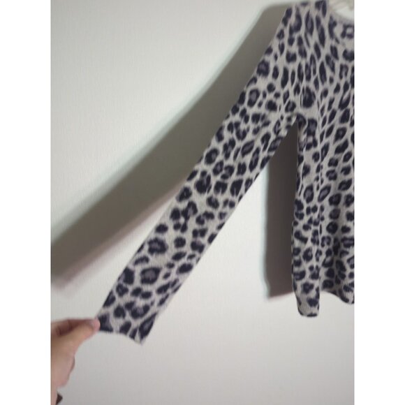 Charter Club Womens 100% Cashmere Sweater Leopard Animal Print Grey White XS - Picture 4 of 7